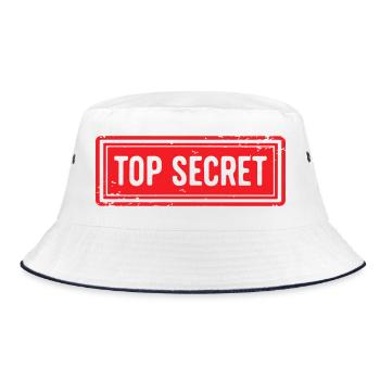 Top Secret Grunge Rubber Stamp Vintage Seal Design - Bucket Hat - white/navy - Front