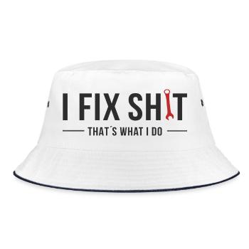 I Fix Shit – That's What I Do - Bucket Hat - white/navy - Front