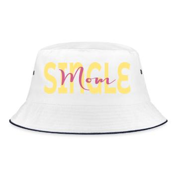 Single Mom - Bucket Hat - white/navy - Front
