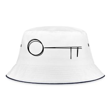 Schlüssel handgezeichnet - Bucket Hat - Weiß/Navy - Vorne