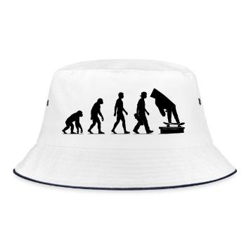  Evolution Fingerboards Fingerboarding Skateboard - Bucket Hat - Weiß/Navy - Vorne