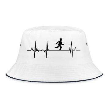 Herzschlag Laufen - Bucket Hat - Weiß/Navy - Vorne