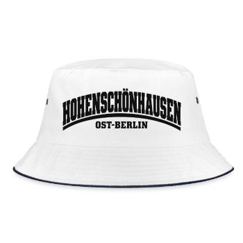 Hohenschönhausen - Ost-Berlin - Bezirk Deutschland - Bucket Hat - Weiß/Navy - Vorne