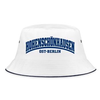 Hohenschönhausen - Ost-Berlin - Bezirk Deutschland - Bucket Hat - Weiß/Navy - Vorne