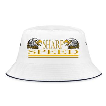 Sharp Speed – Double Eagle Racing Streetwear Desig - Bucket Hat - Weiß/Navy - Vorne