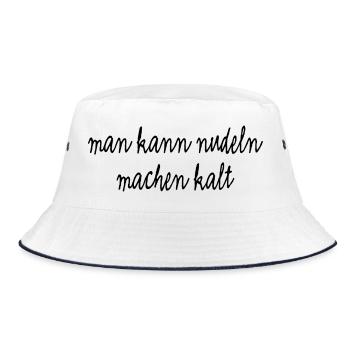 Man kann Nudeln machen kalt - Bucket Hat - Weiß/Navy - Vorne