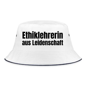 Ethiklehrerin aus Leidenschaft Ethik Geschenk - Bucket Hat - Weiß/Navy - Vorne