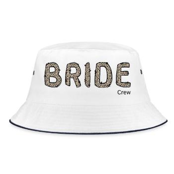 Team Braut JGA, Junggesellinnenshirt - Bucket Hat - Weiß/Navy - Vorne