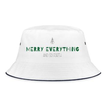 Merry Everything and So Forth –Weihnachtsstatement - Bucket Hat - Weiß/Navy - Vorne