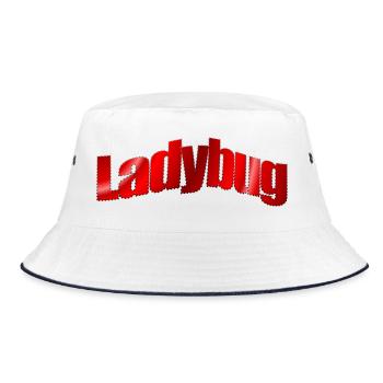 Dezentes Logo Ladybug  - Bucket Hat - Weiß/Navy - Vorne