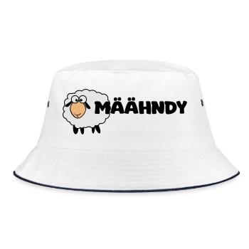 Määhndy - Mandy Namensshirt mit Schafnote - Bucket Hat - Weiß/Navy - Vorne