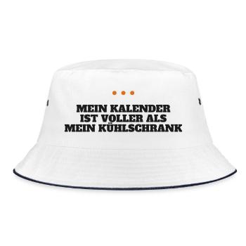 Mein Kalender ist voller als mein Kühlschrank - Bucket Hat - Weiß/Navy - Vorne