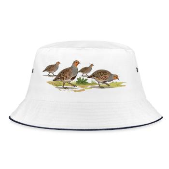Rebhühner - Bucket Hat - Weiß/Navy - Vorne