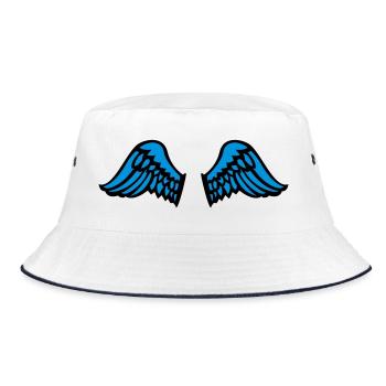 wings - Bucket Hat - Weiß/Navy - Vorne