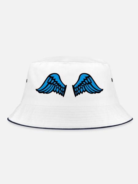 wings - Bucket Hat - Weiß/Navy - Vorne