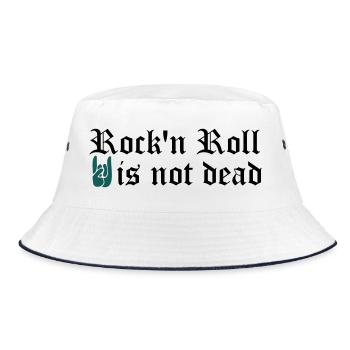 rock and roll is not dead - Bucket Hat - white/navy - Front