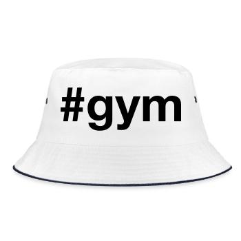 GYM Addict Muscle Training Fitness - Bucket Hat - white/navy - Front