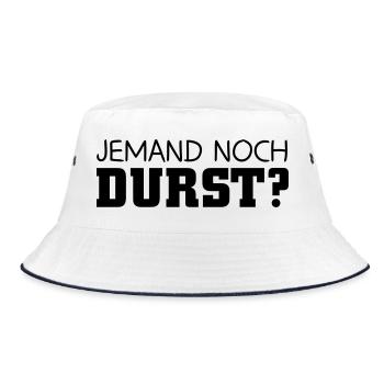 Jemand noch Durst - Bucket Hat - Weiß/Navy - Vorne