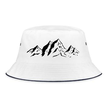 mountains - Bucket Hat - white/navy - Front
