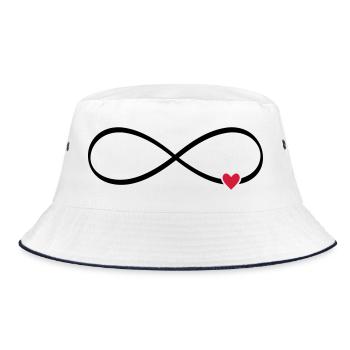 Unendlichkeits Zeichen unendlich Herz Liebe - Bucket Hat - Weiß/Navy - Vorne
