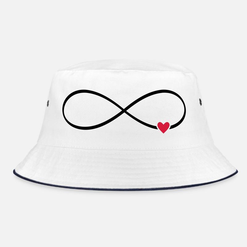 Herz unendlichkeit Zeichen Symbol Geschenk - Bucket Hat - Weiß/Navy