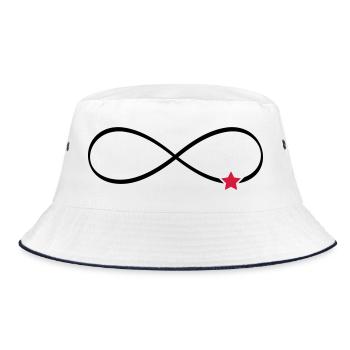 Star infinity symbol infinity sign - Bucket Hat - white/navy - Front