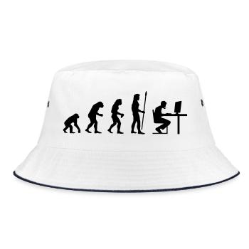 evolution_pc_gamer4 - Bucket Hat - white/navy - Front