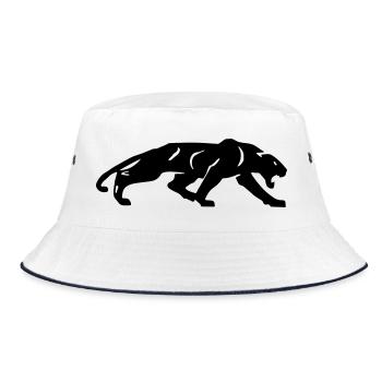 Schwarzer Panther - Bucket Hat - Weiß/Navy - Vorne