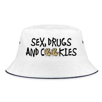 sex_drugs_and_cookies - Bucket Hat - white/navy - Front