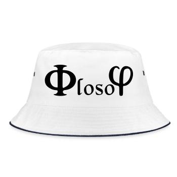 Philosophy / (phi) loso (phi) - Bucket Hat - white/navy - Front