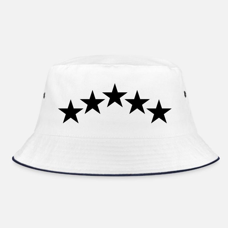 Five solid stars in a curve Bucket Hat