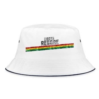 Roots Reggae Farbverlauf Design - Bucket Hat - Weiß/Navy - Vorne