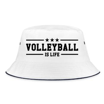 Volleyball is life - Bucket Hat - Weiß/Navy - Vorne