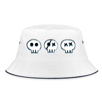 bones skulls - Bucket Hat - Weiß/Navy - Vorne