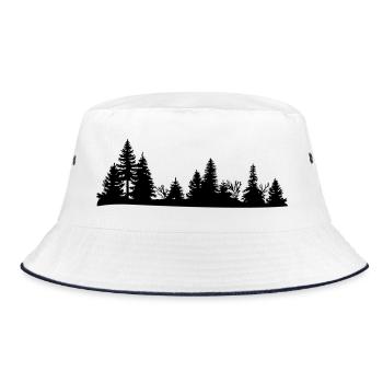 Silhouette noire d'une forêt - Bob - blanc/marine - Devant