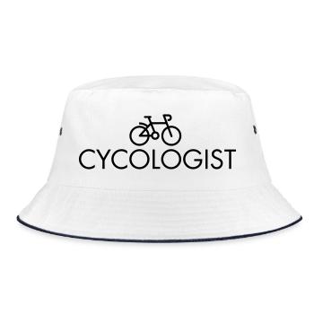 Cycologist - Bucket Hat - white/navy - Front