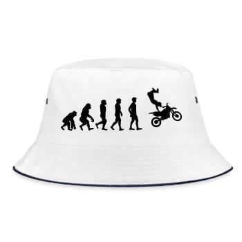 Motocross Superman - Bucket Hat - Weiß/Navy - Vorne