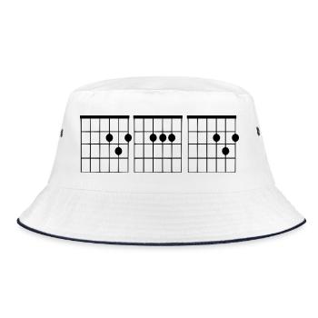 Guitar por guitarist chord 001 - Bucket Hat - white/navy - Front