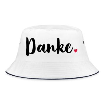 Danke Herz Geschenk Dankeschön - Bucket Hat - Weiß/Navy - Vorne