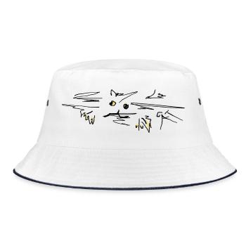 Cat cat - Bucket Hat - white/navy - Front