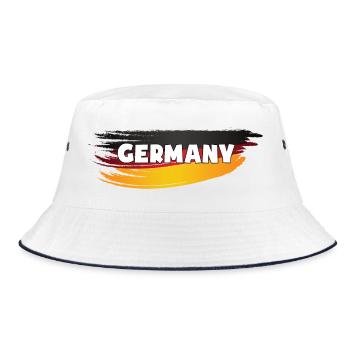 Germany Pinselstrich Flagge Fahne Heimatliebe - Bucket Hat - Weiß/Navy - Vorne