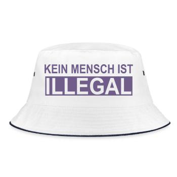 No human being is illegal - Bucket Hat - white/navy - Front