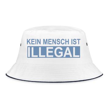 No human being is illegal - Bucket Hat - white/navy - Front