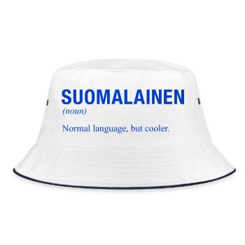 Finnland Suomi Finnische Sprache Cool Finnisch - Bucket Hat - Weiß/Navy - Vorne