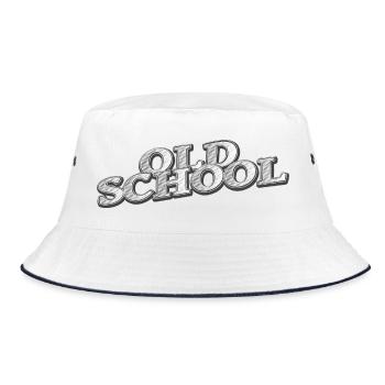 old school - Bucket Hat - white/navy - Front