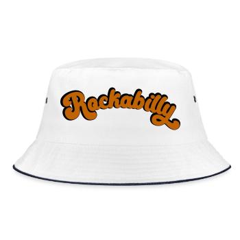 Rockabilly Retro Design in Vintage Art - Bucket Hat - Weiß/Navy - Vorne