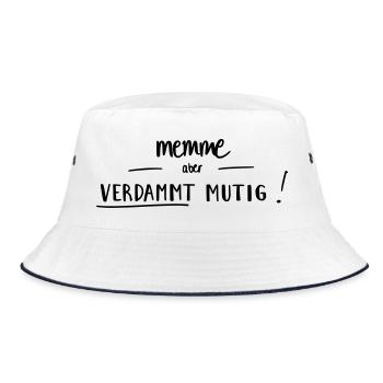 Memme, aber verdammt mutig! - Bucket Hat - Weiß/Navy - Vorne