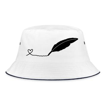 writing pen - Bucket Hat - white/navy - Front