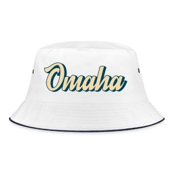 Omaha Script Retro - Bucket Hat - white/navy - Front