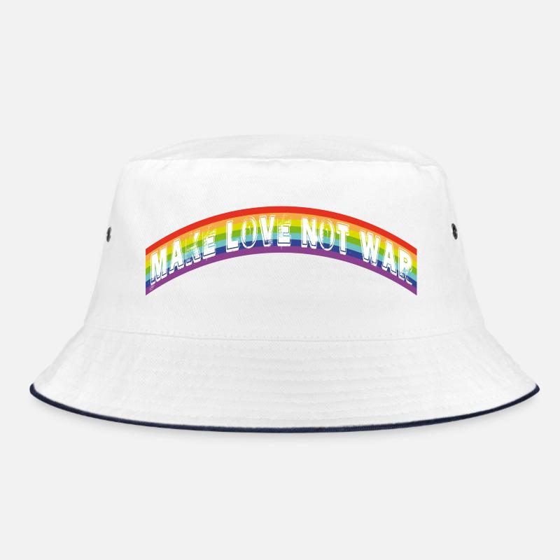 make love not was | rainbow flag Bucket Hat